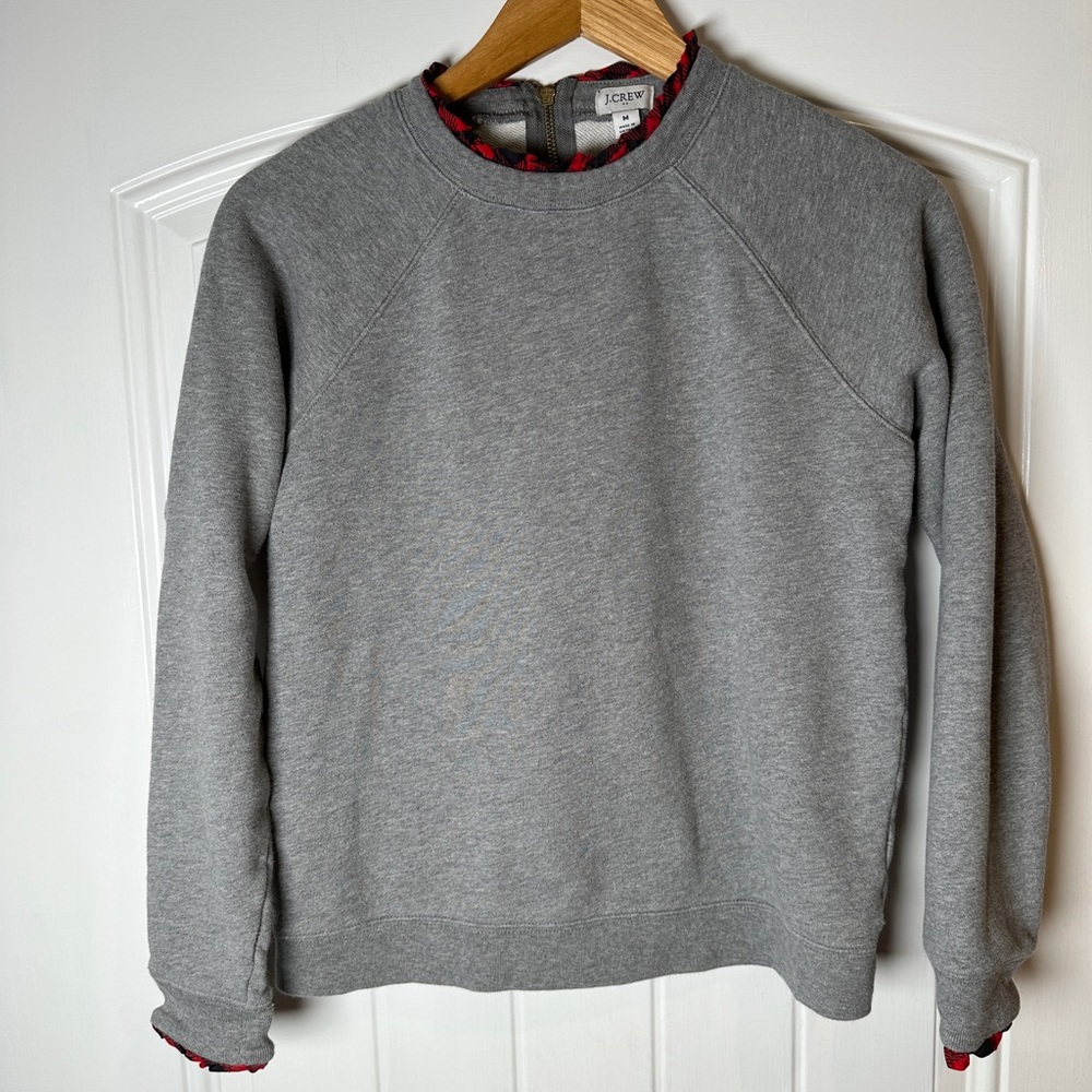 J. Crew Sweatshirt with Gingham Details